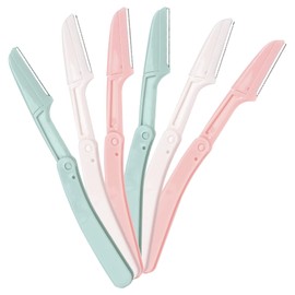 Dermaplane Razor for Women Face,6 pack Folding Eyebrow Razor Facial Hair Removal for Women and Men Travel,Dermaplaning Beauty Tool