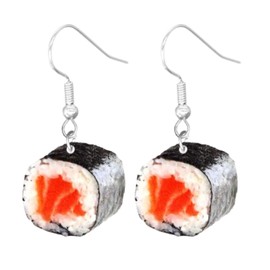 Sushi Roll Dangle Earrings, Fun Jewellery for Women