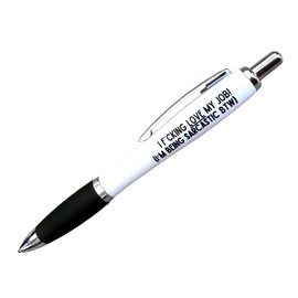 Templatables Fun & Rude Novelty Pens - Funny Gifts for Men, Women, Friends, Husbands, Wives and Family (F***ing Love My Job (Sarcastic), Black)