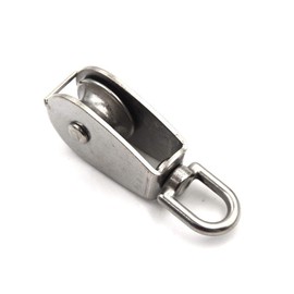 Single Pulley M15 Stainless Steel Pulley Swivel Pulley Loading 35kg for Wire Rope Lifting Rope (Pack of 1)