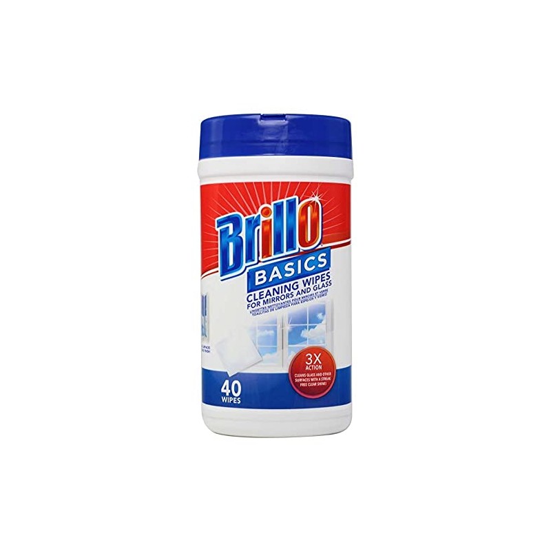Brillo Basics Glass Cleaner Wipes 40 Count