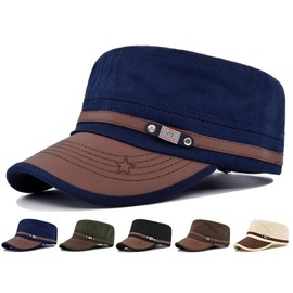Initlove Military Hat Cadet Army Cap Flat Top Hats for Men Women Navy