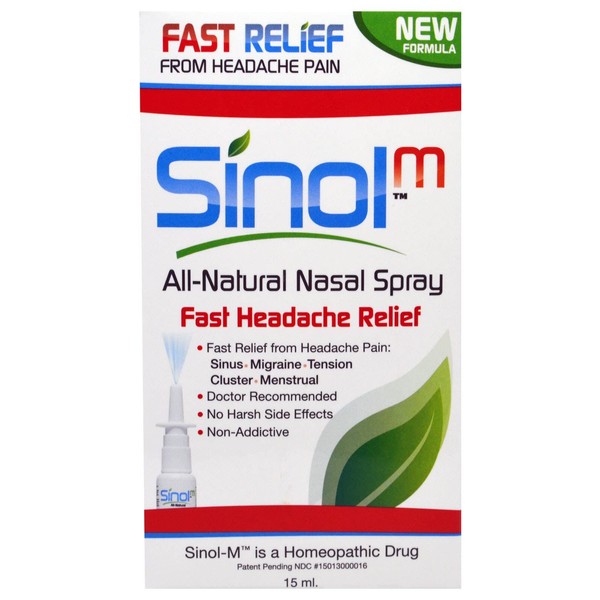 Sinol Headache Relief Spray, Migraine Cluster Tension 15 ml (Pack of 4)