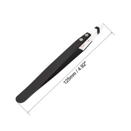 uxcell Precision Ceramic Tweezers Non-Conductive Heat Resistant Anti-Static Straight Round Tweezers Black White for Pinching Coils, 2 Pack