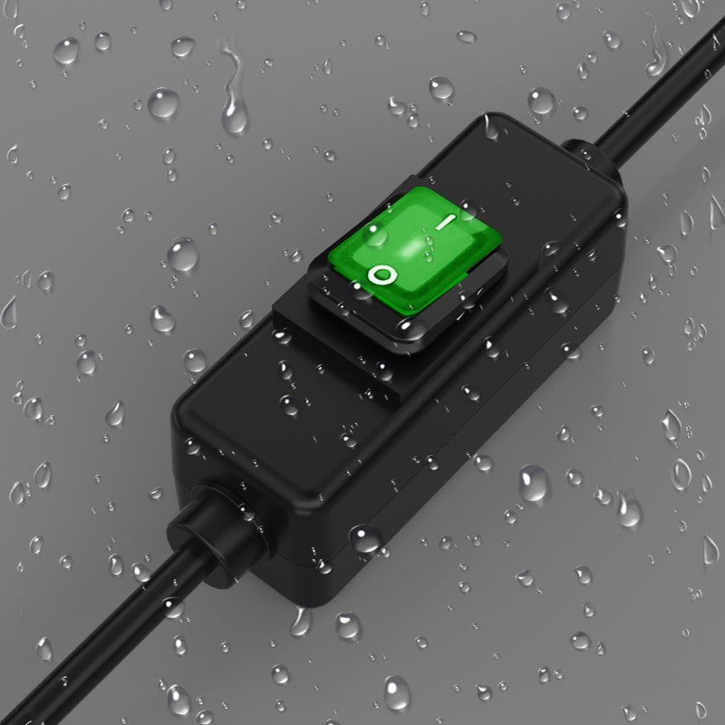 3FT Right Angle Inline Waterproot On Off Switch Extension Cord,