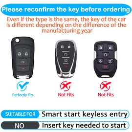 Sindeda - Funda para llavero con llavero, suave protección completa, compatible con Chevy Equinox Camaro Cruze Malibu Sonic Buick Terrain (rojo, 4 botones)