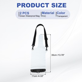 PATIKIL Two-way Radio Walkie Talkie Case Waterproof Bag with Lanyard & Clip, 2 Pcs Portable Radio Waterproof Case Pouch Fits Standard UV5R UV82 BF-888S, Transparent