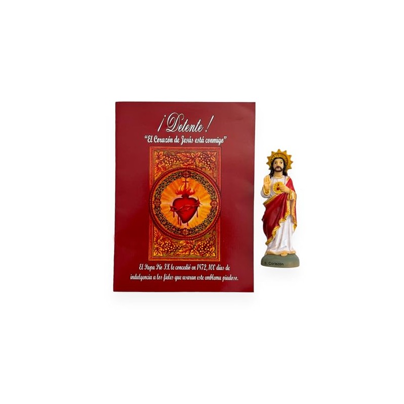 Detente El Corazon de Jesus Esta Conmigo con Imagen Figura