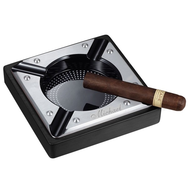 Personalized Wood Cigar Ashtray with Free Engraving