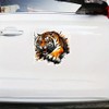2pcs Fierce Tiger 3D-Effect Sticker, 5.12''x5.12'' Fun Waterproof Sticker for