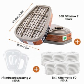 6001 Filter for Respirator Mask Set with 60 Filter Cotton