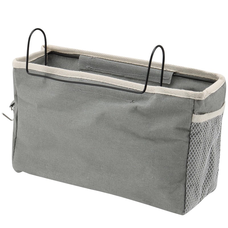 UNGFEI 3 PCS Grey Bedside Hanging Storage Basket, Bed Organiser
