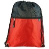 Multi-color Drawstring Backpack, Black w/Red