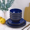 TP 12-Piece Dinnerware Set, Melamine Dishes Set with Bowls and