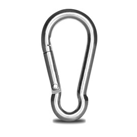 KINLINK 1 Pack 304 Stainless Steel Carabiner Clip, 4 inch Heavy Duty Spring Snap Hook, Carabiner Clips for Outdoor Camping, Swing Set, Hammock, Hiking, Travel, Fishing, Weight Lifting Machine