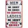 JACKGOLD Tin Bar Sign - Men, No Shirt, No Service