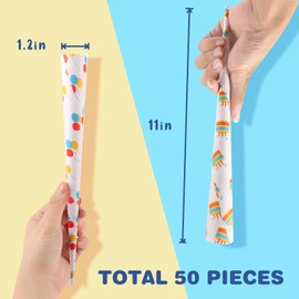 Premium Cotton Candy Cones 50 Pack Birthday Theme - Candy Park Multicolor Paper Cones - For Cotton Candy Machines & Candy Floss Sugar - Birthday Party Supplies