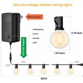 Yuusei 100 FT Solar String Lights Outdoor, Patio Lights for outside with 50+2 Sh