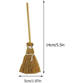 5Pcs Witch Broomstick Set, Miniature Broom Props, Fairy Decoration, Cinnamon Broom, Sweeping Tools, Angle Brooms