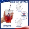 100 Sets 4th of July Party Cups with Lids and