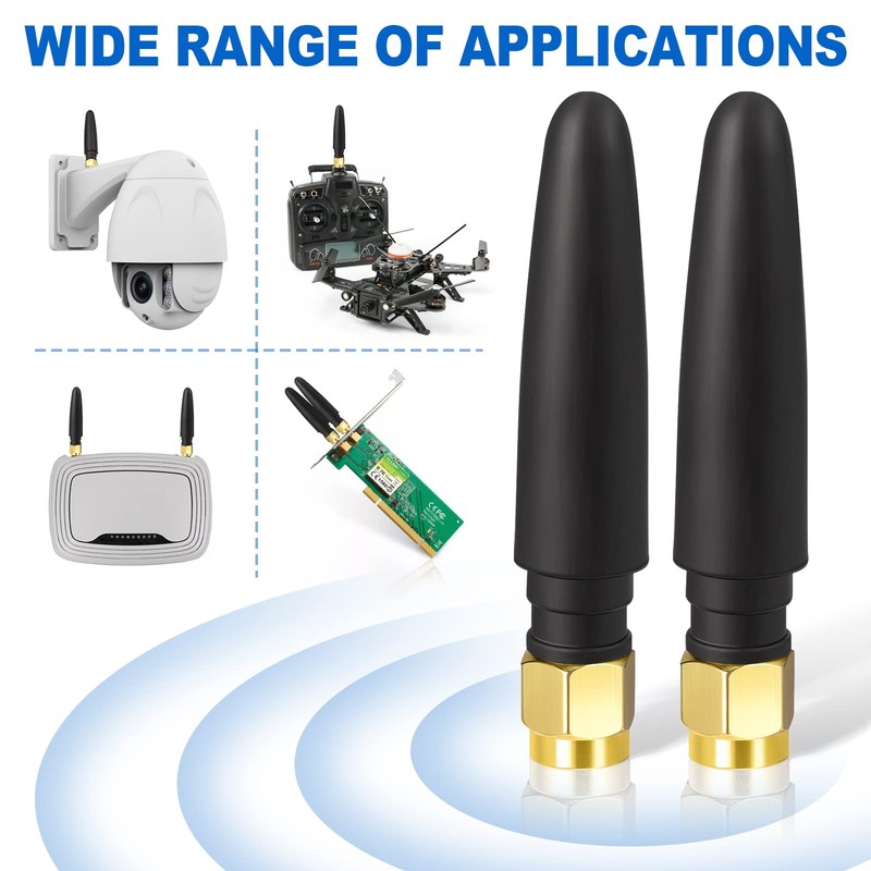Eightwood WiFi Antenna, Small 2.4G/5G RP SMA Antenna, Lightweight Plug,
