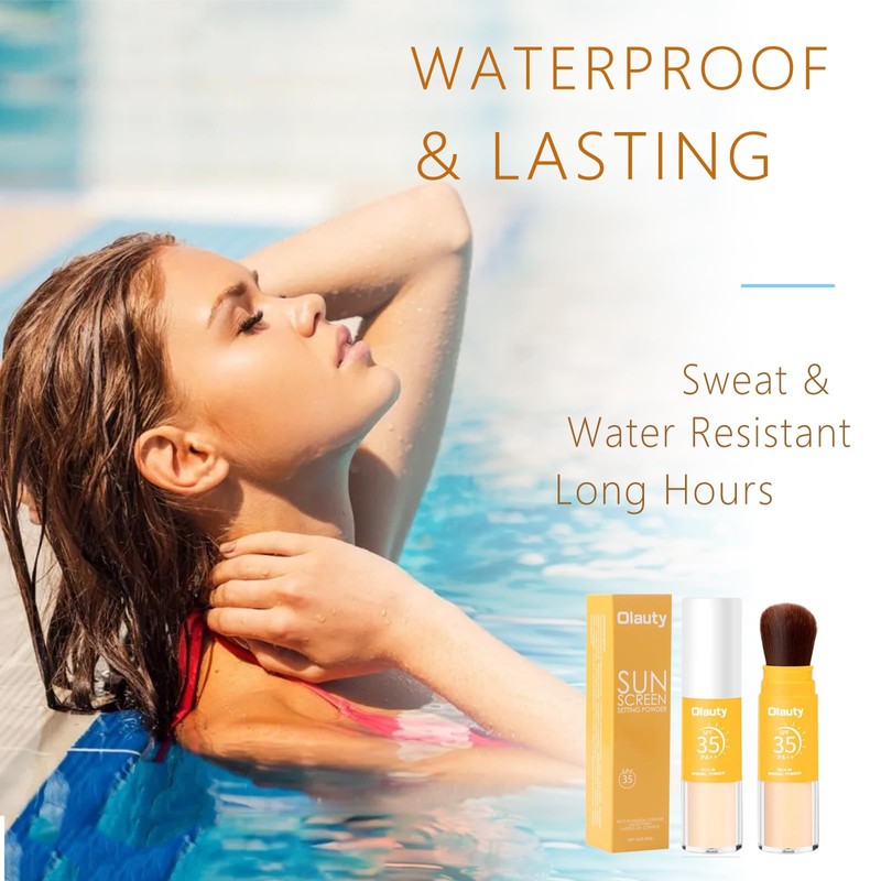 Mineral Sunscreen Setting Powder, SPF 35 Brush Sunscreen Powder for