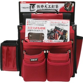 SK11 Takumi SC-11 Temporary Frame Carpentry Nail Bag, Ink Urn Pocket, Red