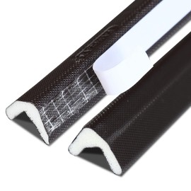 Hungbak Peel and Stick Door Seal Strip V-Shaped, Self Adhesive Draft Stopper Weatherstrip for Window Gaps, Dustproof, Waterproof, Soundproof & Thermal Insulation (Black, 19.7ft x 0.59in x 0.67in)