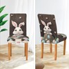 JUMBEAR Easter Cute Rabbit Chair Covers for Dining Room 2PCS,Stretch