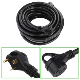 LSAILON 50 Feet 30 Amp RV Extension Cord, Heavy Duty STW 10AWG 3 Wire, 30 Amp Male to 30 Amp Female Standard Plug, for Camper Trailer Motorhome Auto, ETL Listed