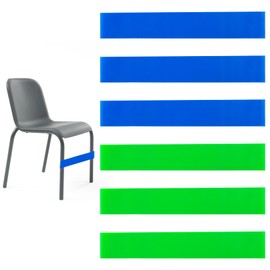 Pack of 6 Stretchy Chair Bands for Knder Chair Fidget Bands Chair Legs Bands Elastic Natural Latex Stretch Foot Band Flexible Seat Straps for Fidget Feet ADHD Autism Hyperactivity Yoga (Green, Blue)