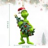 Ptesuply Christmas Ornament, Green Christmas Tree Decorations, Funny Resin G-rinch