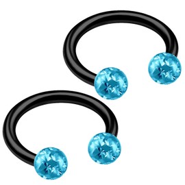 bodyjewellery 2pcs 16g Horseshoe Barbell Black Titanium G23 Snake Bite Barbell Tragus Lip Septum Helix Cartilage Ring Eyebrow B2ICV
