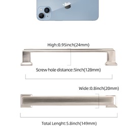 COTYKILEY 10 Pack 5 Inch(128mm) Brushed Satin Nickel Cabinet Handles Kitchen Cabinet Pulls Cabinet Door Handles Kitchen Cabinet Hardware Cupboard Drawer Pulls Dresser Handles