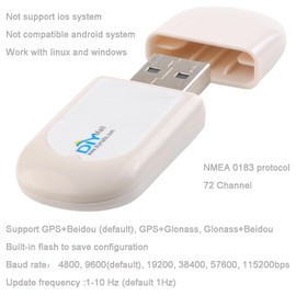 DIYmalls G72 G-Mouse USB GPS Receiver Module GNSS GPS Dongle NMEA 0183 w/PPS LED Indicator for Raspberry Pi Linux Window, Not for Android, Not for iOS