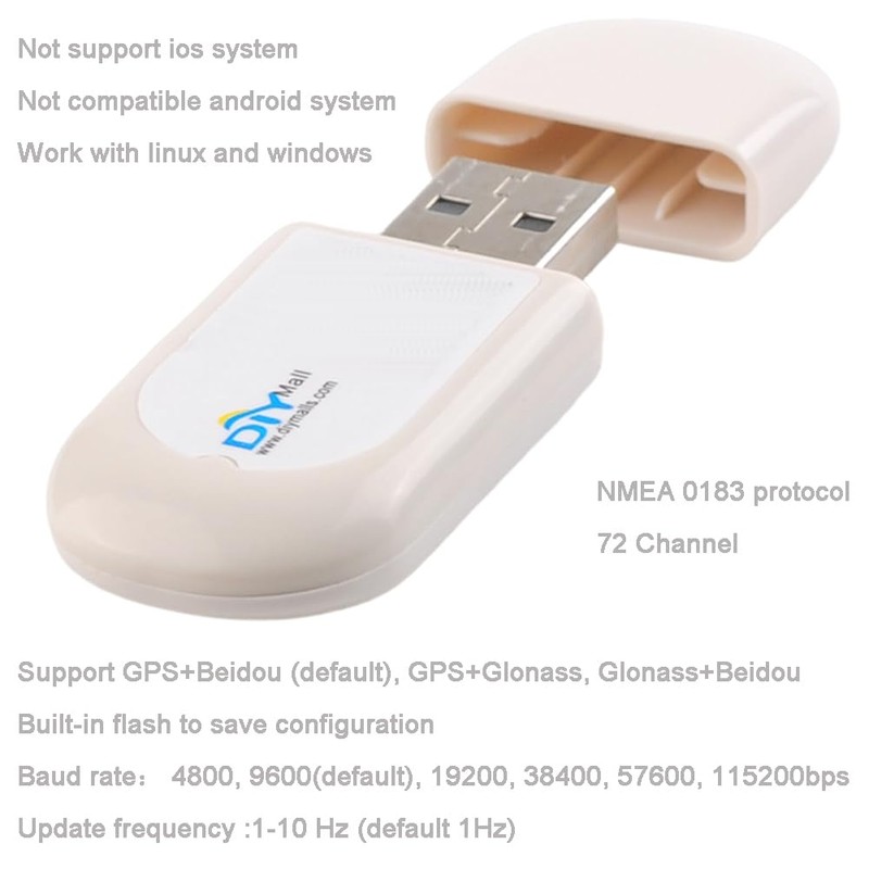 DIYmalls G72 G-Mouse USB GPS Receiver Module GNSS GPS Dongle