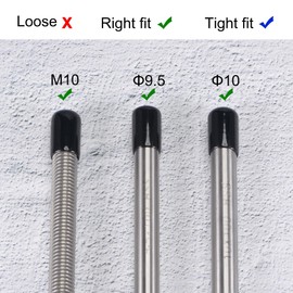 sourcing map Pack of 50 Rubber End Caps Vinyl Round Tube Bolt Caps Cover Screws Thread Protection 10 mm