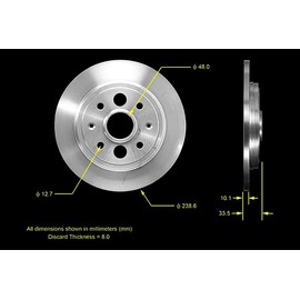 Bendix Bendix Premium PRT1573 Rear Brake Rotor for Acura Integra 1989-1986