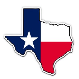 Squiddy Texas Flag State Shape Lone Star - Vinyl Sticker Decal for Phone, Laptop, Water Bottle (3" Wide)