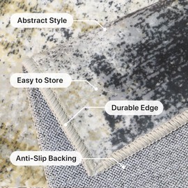 BEIMO Modern Abstract Rugs Living Room, Rugs for Bedroom 60X120CM Machine Non-Slip Washable Rug Grey Carpet Faux Short Pile Area Rug for Dining Room Kitchen Office