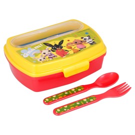 Stor Funny Sandwich Box with Cutlery Bing Lunch Bag, Youth Unisex, Multi-Colour, One Size