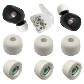 Memory Foam Eartips for Sony WF-1000XM5 Filter Screen Foam Tips for WF-1000XM5 WF-1000XM4 Earbuds Case, 3 Pairs Large Gray