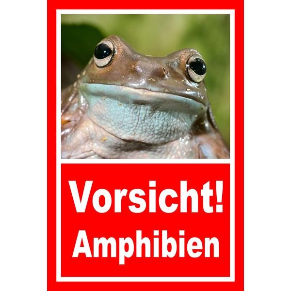 Melis-Folienwerkstatt Sign Caution Amphibians - 30 x 20 cm -