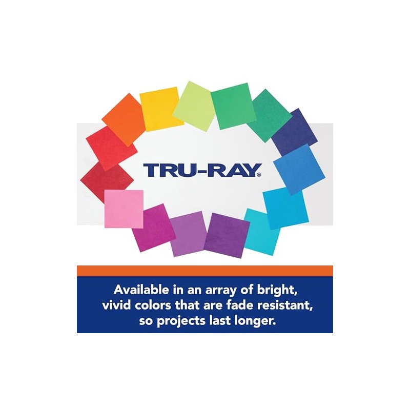 Tru-Ray® Construction Paper, 50% Recycled, 9" x 12", White, 50