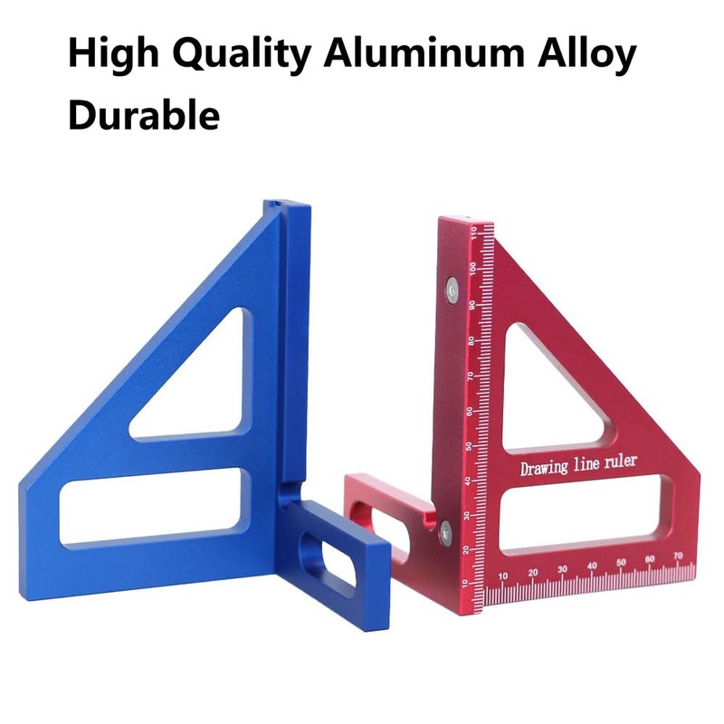 Woodworking Square Protractor, 3D Multi Angle Triangle Ruler Scriber 45/90
