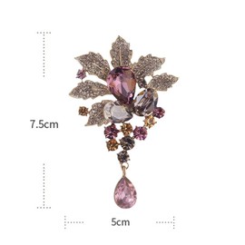 Qiwenr Brooch Pin Crystal, Alloy and rhinestone