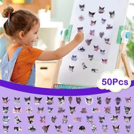 Chukua Anime Stickers Children's 50 Pieces Vinyl Stickers Kawaii Sticker Set, Waterproof Puffy Sticker Decoration Girls, Cute Gift Party Bag Children's Birthday Party Bag for Laptop Skateboard