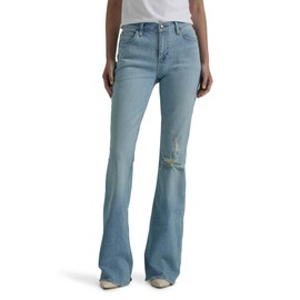 Lee Women's Legendary Mid Rise Flare Jean, Morning Veil DX, 10 Long