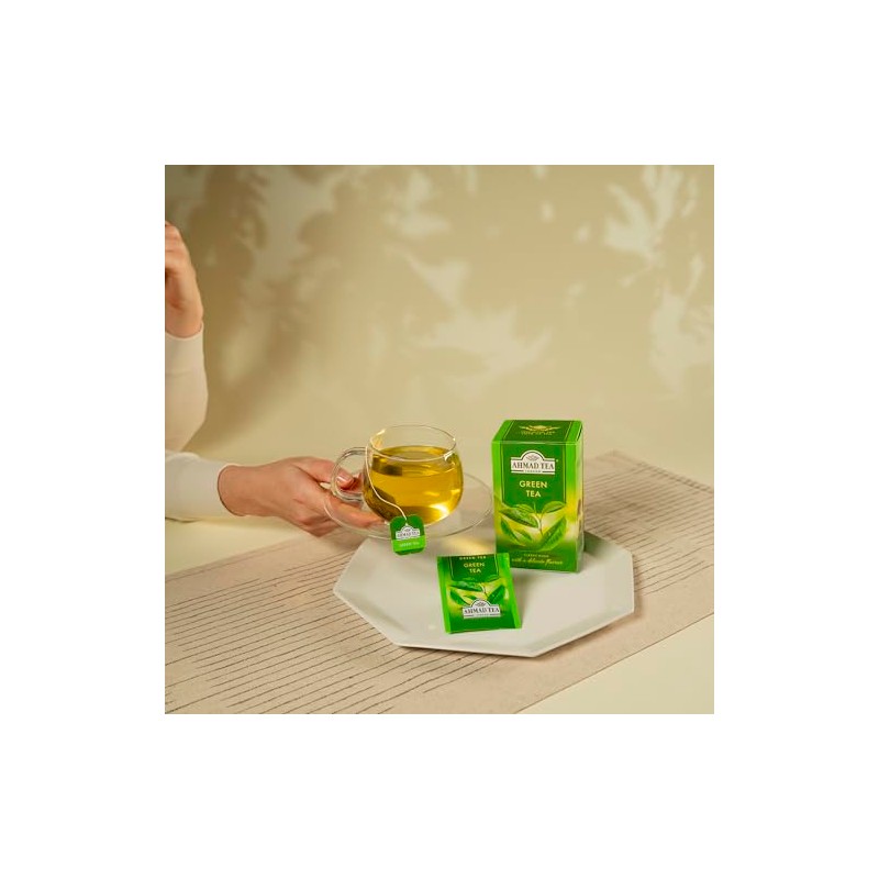 Ahmad Tea Green Tea Pure, 20-Count Boxes (Pack of 6)