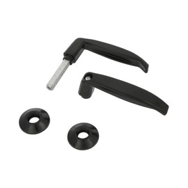 Amig - Aluminium Window Handle Model 45 | Ergonomic Design | 105 x 40 mm | for Interior and Exterior Doors | Resistant to Rust and Corrosion | Black Colour | 45/55 mm Door Width | Aluminium